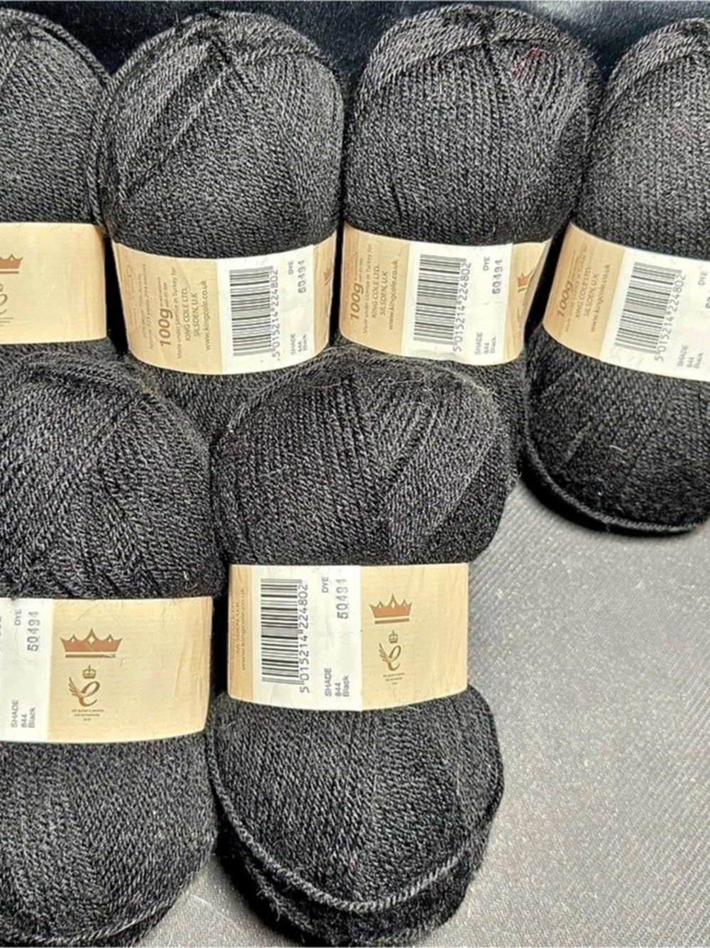 King Cole Moods DK Black Yarn 6 Skeins NWT